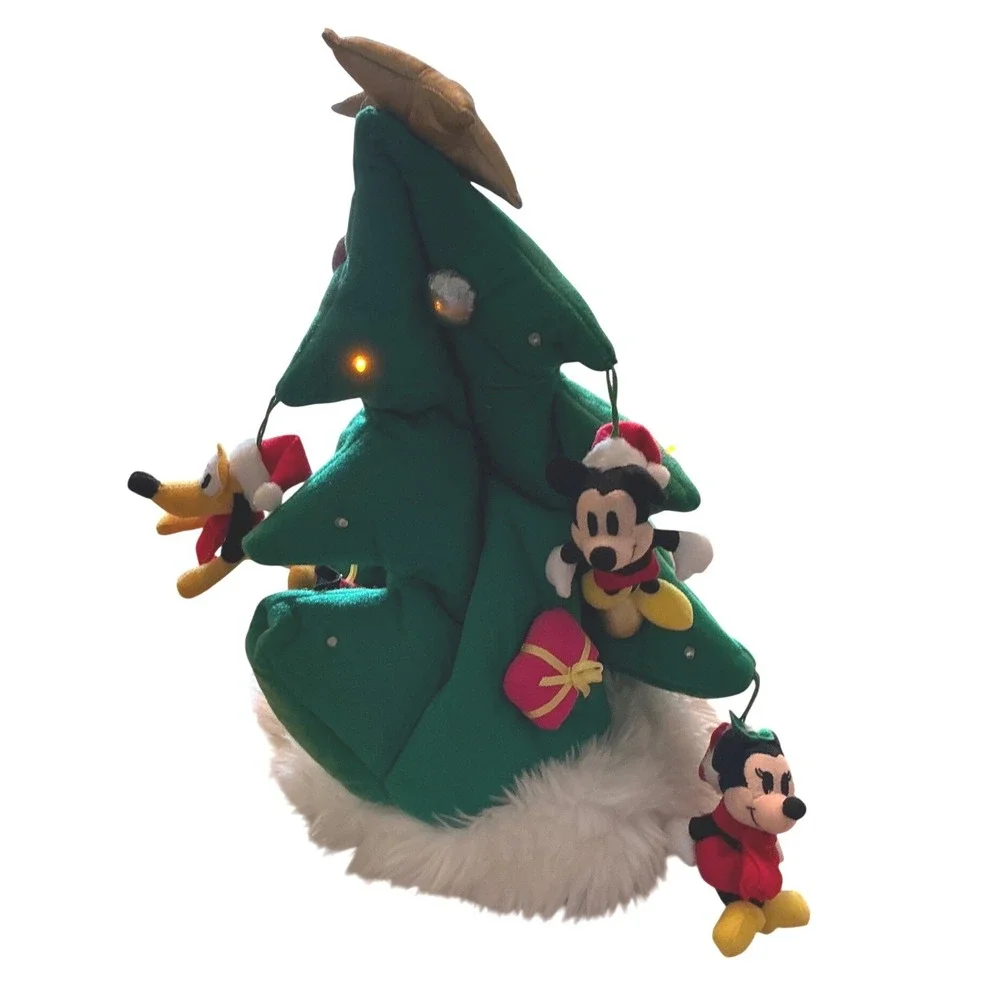Disney Parks Mickey Mouse and Friends Light Up Christmas Tree Hat Green works